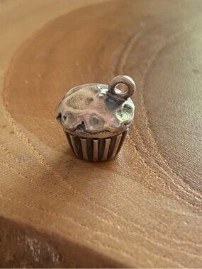 RETIRED James Avery Cupcake Charm, Sterling Silver